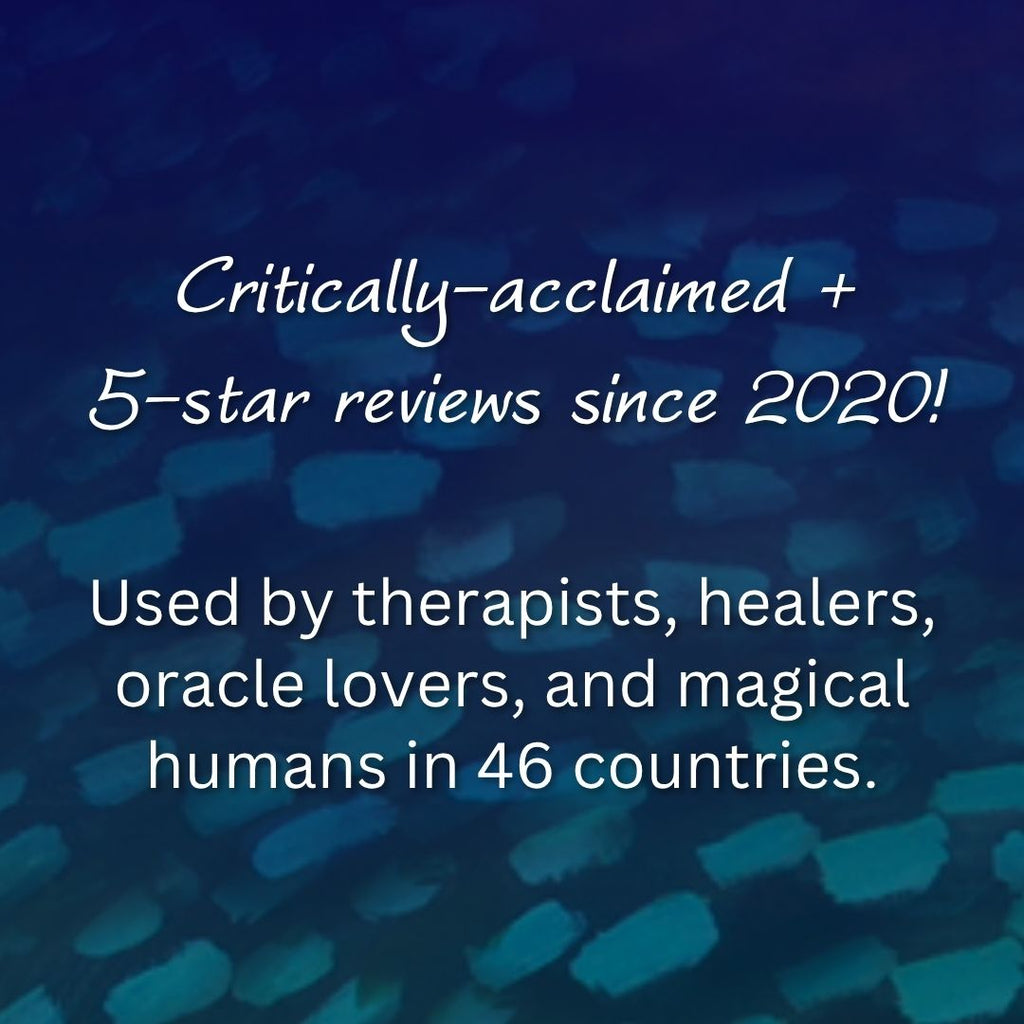 Wisdom of the Shadow Oracle has received 5-star reviews on all platforms since 2020! Used by therapists, healers, oracle lovers, and magical humans in over 46 countries!