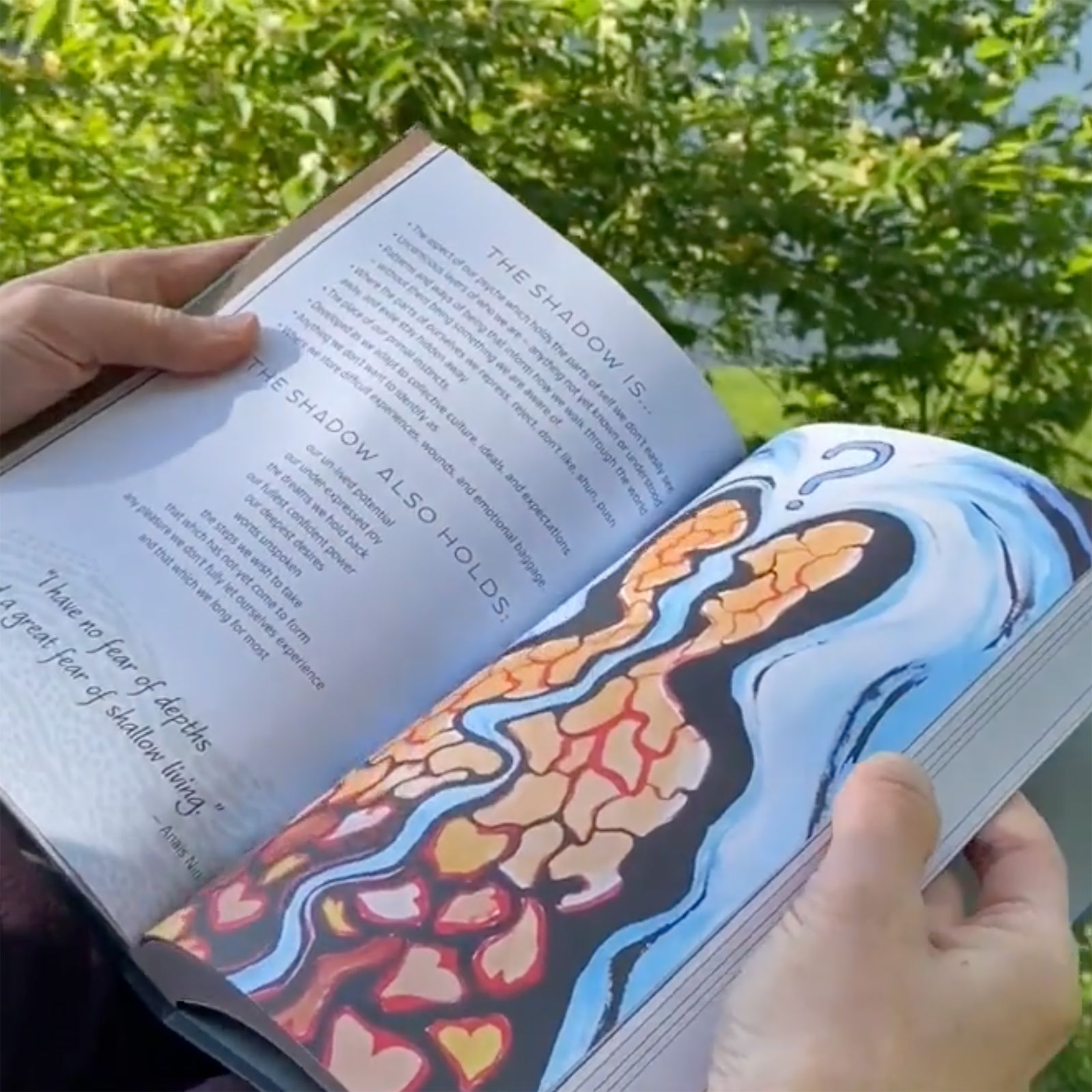 Photo of Wisdom of Wholeness: Shadow Work Journal excerpt showing about what the shadow is and what the shadow holds.